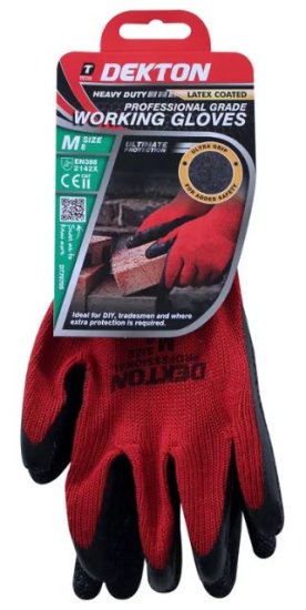 (image for) DEKTON WORK GLOVE HD BLK/RED - 8M