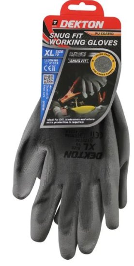 (image for) DEKTON WORK GLOVE SNUG FIT GRY - 10XL