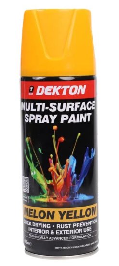 (image for) DEKTON MULTI-SURFACE SPRAY PAINT - YELLOW