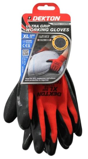 (image for) DEKTON WORK GLOVE UL/GRIP R/BK - 10/XL