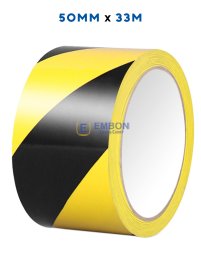 (image for) LSM HAZARD TAPE BLK/YELLOW 33M - 50MM