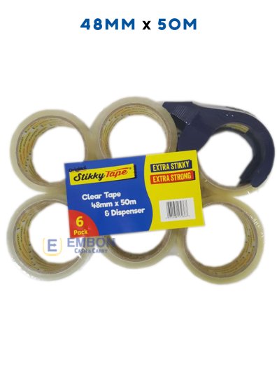 (image for) CLEAR PARCEL TAPE+DISPENSER - 48X50M