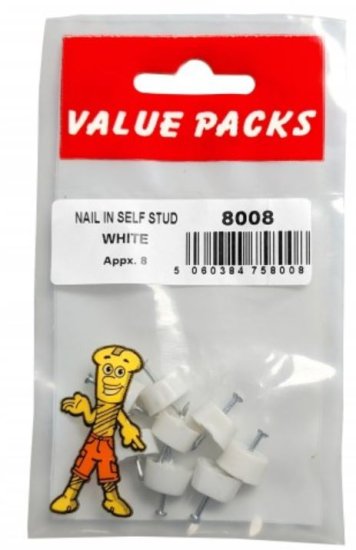 (image for) F/PAK NAIL IN SELF STUD WHITE - 8S