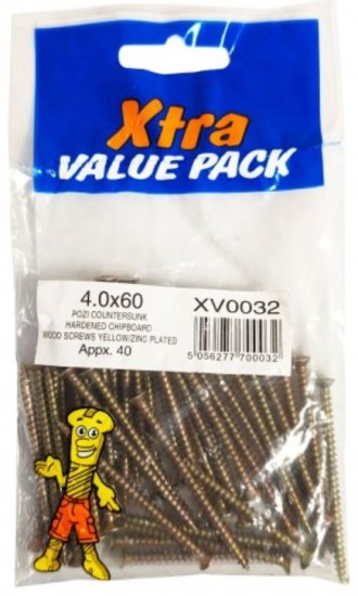 (image for) F/PAK XTRA WOOD SCREWS 4.0X60 - 4.0X60