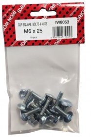 (image for) F/PAK CUP SQUARE BOLT&NUT 10S - M6X25