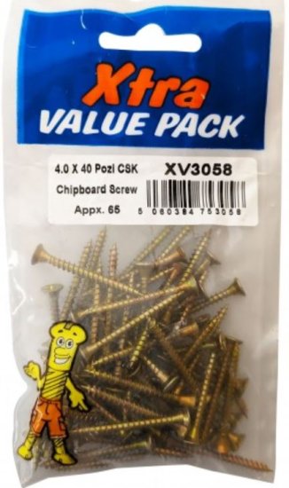 (image for) F/PAK XTRA WOOD SCREW 4.0X40 - 65S