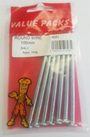 (image for) GALV ROUND WIRE NAILS 100G - 100MM