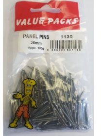 (image for) F/PAK PANEL PINS 25MM - 100G