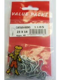 (image for) F/PAK CURTAIN HOOKS 23X14 - 40S