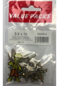 (image for) F/PAK CHIPBD WOOD SCREW 3.5X16 - 60