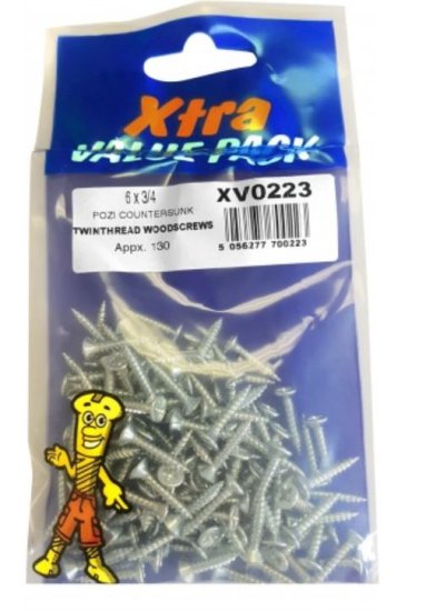 (image for) F/PAK XTRA WOOD SCREWS 6X3/4 - 115