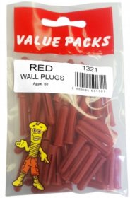 (image for) F/PAK WALL PLUGS RED - 60S