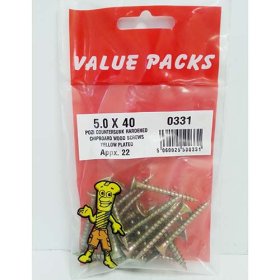 (image for) F/PAK CHIPBD WOOD SCREW 5X40 - 20