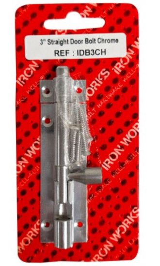 (image for) F/PAK STRAIGHT DOOR BOLT CHROM - 3\"