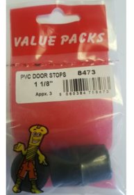 (image for) F/PAK PVC DOOR STOPS 1 1/8"BLA - 3S