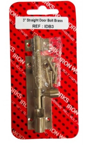 (image for) F/PAK STRAIGHT DOOR BOLT BRASS - 3\"