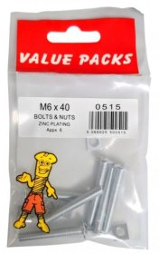 (image for) F/PAK ROOFING BOLTS&NUTS 5S - M6X40