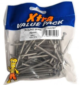 (image for) X/VAL GALV ROU WIRE NAILS 75MM - 500G