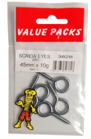 (image for) F/PAK SCREW EYES ZINC 45MMX10G - 5S