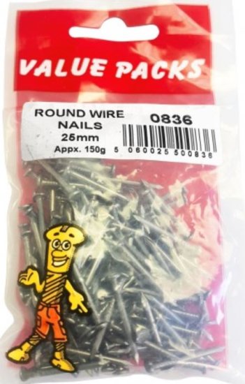 (image for) F/PACK ROUND WIRE NAILS 25MM - 120G