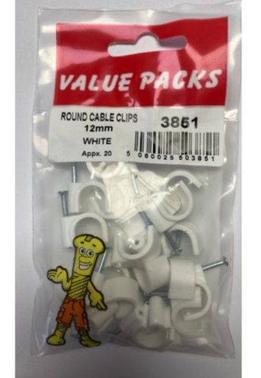 (image for) F/PAK ROUND CABLE CLIPS 12MM - 12S