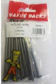 (image for) F/PACK ROUND WIRE NAILS 100MM - 130G