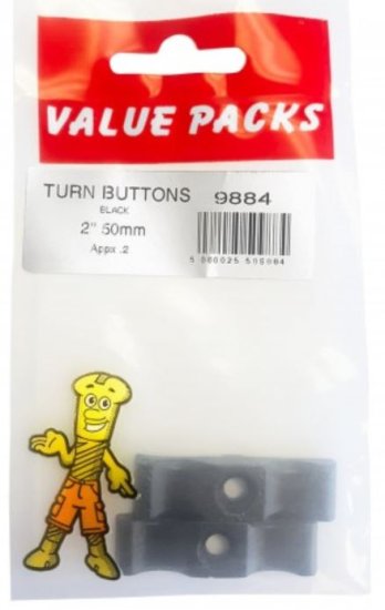 (image for) F/PAK TURN BUTTONS BLK 2\"50MM - 2S