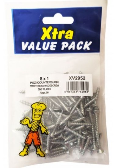 (image for) F/PAK XTRA WOOD SCREW 8X1 - 90S