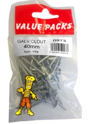 (image for) F/PAK GALV CLOUT NAILS 40MM