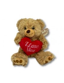 (image for) WL LIGHT BROWN BEAR WITH HEART - 8"