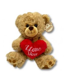 (image for) WL LIGHT BROWN BEAR WITH HEART - 10.5"