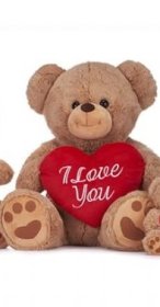 (image for) WL LIGHT BROWN BEAR WITH HEART - 21"