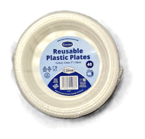 (image for) ESSENTIAL PLASTIC PLATE CLEAR 40S - 7""