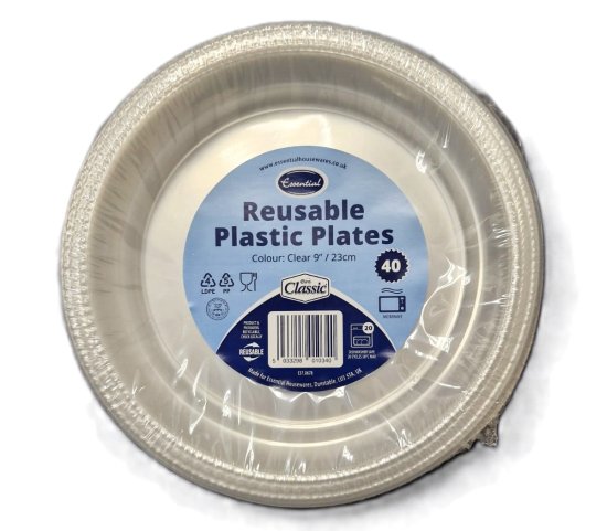 (image for) ESS PLASTIC PLATE CLEAR 40S - 9\"