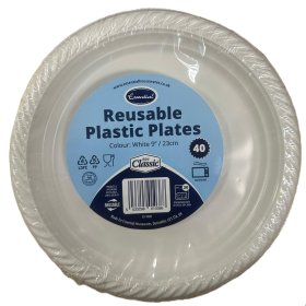 (image for) ESS PLASTIC PLATE WHITE 40S - 9"