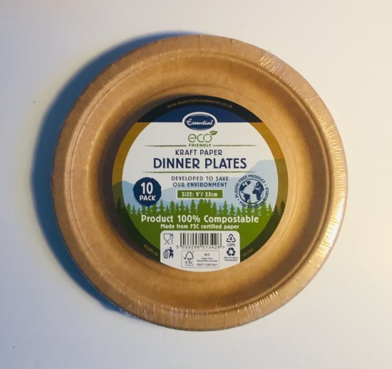 (image for) KRAFT PAPER PLATE 10S - 9\"