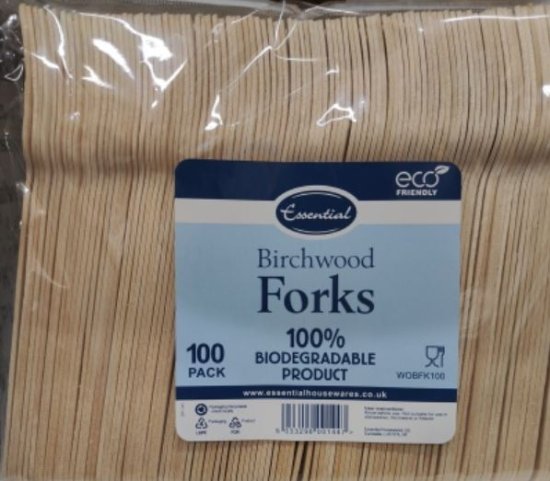 (image for) ESS WOODEN FORK BIRCHWOOD - 100S
