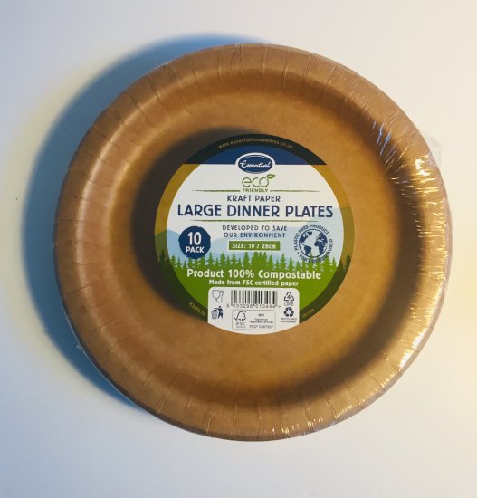 (image for) KRAFT PAPER PLATE DINNER 10S - 10\"