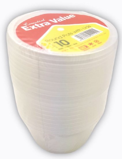 (image for) S/VALUE PLASTIC ROUND POT 10S - 118ML