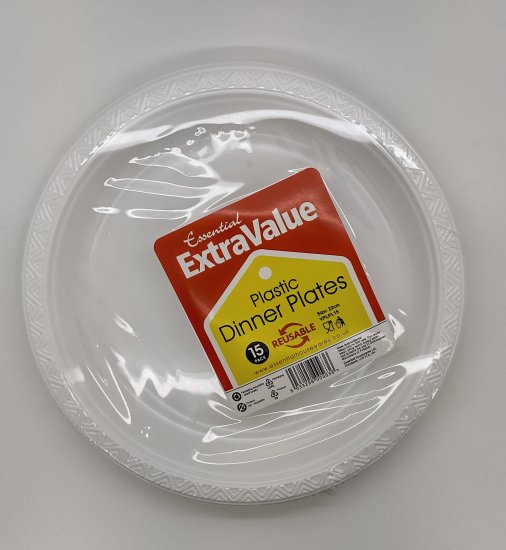 (image for) S/VALUE PLASTIC PLATE 15s - 22CM