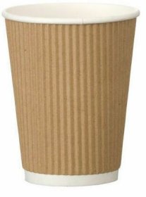(image for) ESS PAPER CUP RIPPLE BRWN 25S - 8OZ