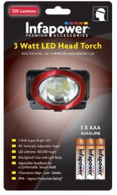 (image for) I/POWER LED HEAD TORCH+BATTERY - 3W