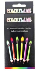 (image for) COLORFLAME BIRTHDAY CANDLES - 6S
