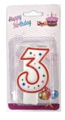 (image for) HAPPY BIRTHDAY CANDLE \'3\'