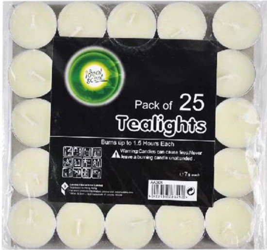 (image for) TEALIGHT CANDLE WHITE 25PK