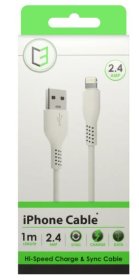 (image for) C3 IPHONE CABLE USB 2.4AMP WHI - 1M