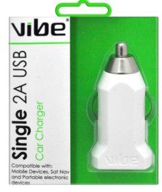 (image for) VIBE CAR CHARGER 1USB WHITE - 2A