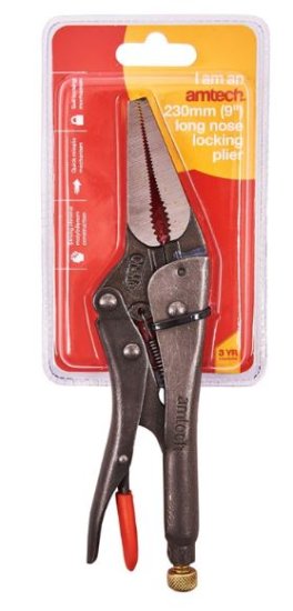 (image for) AMTECH PLIERS LONGNOSE LOCKING - 9\"