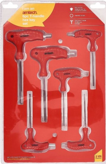 (image for) AMTECH T-HANDLE HEX KEY SET - 6PCS