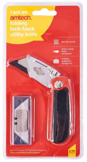 (image for) AMTECH UTILITY KNIFE FOLD-LOCK - +5BLAD